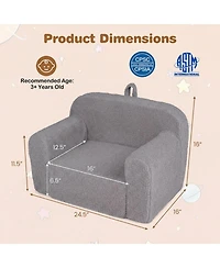 Sugift Portable Kids Toddler Sofa with Anti-Slip Base Teddy Fleece