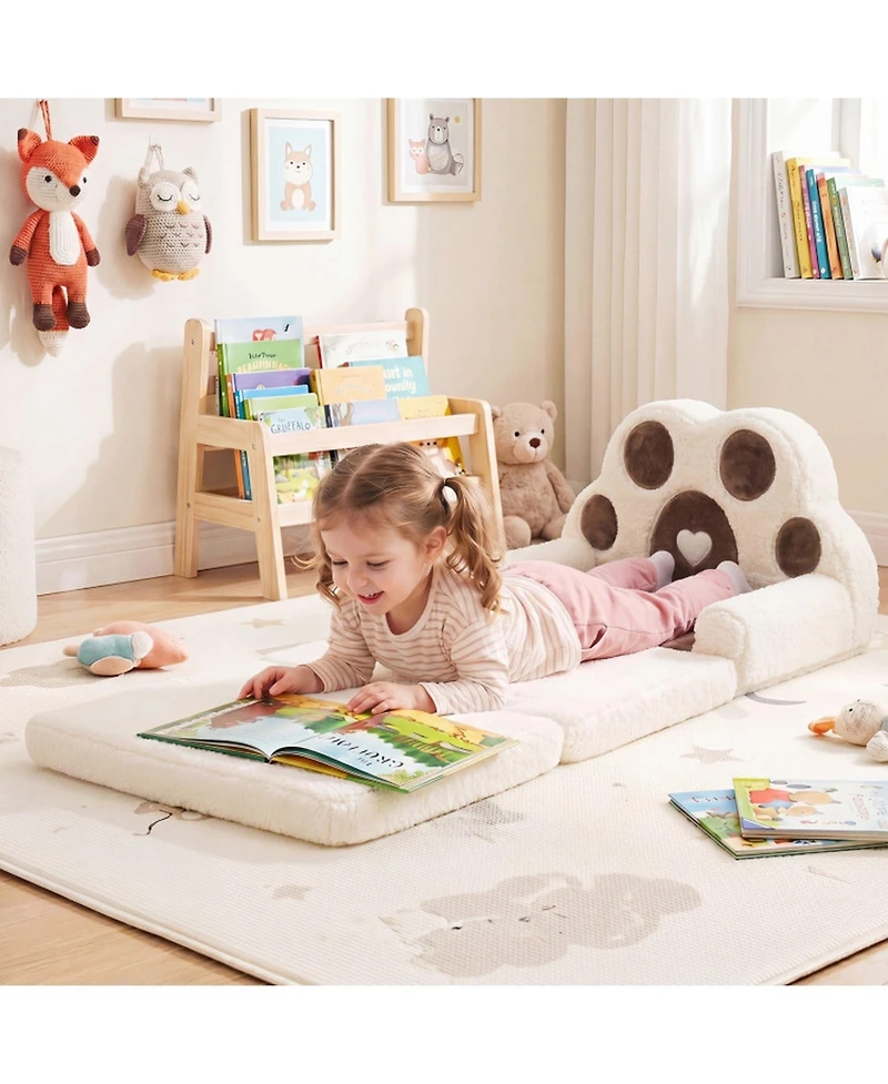 Sugift 2-in-1 Convertible Kids Sofa Lounger with Removable Cover
