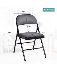 Sugift 4-Piece Fabric Upholstered Padded Seat Folding Chairs