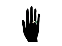 Rivka Friedman 18K Gold Plated Pear and Square Emerald Cz Moi et Toi Ring