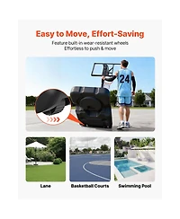 Hongge Portable Basketball Hoop System with 54 in Pc Backboard