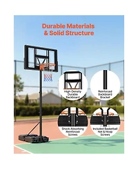 Hongge Height Adjustable Basketball Hoop System with 44 in Backboard