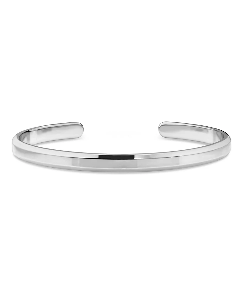 Devata 5mm Cuff Bracelet in Rhodium Plated Sterling Silver