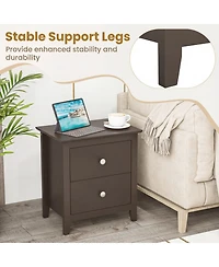 Sugift Modern 2-Drawer Nightstand for Small Spaces