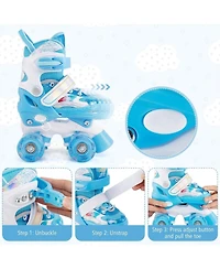 Hongge Toddler Roller Skates with 4 Light-Up Wheels and Triple Protection