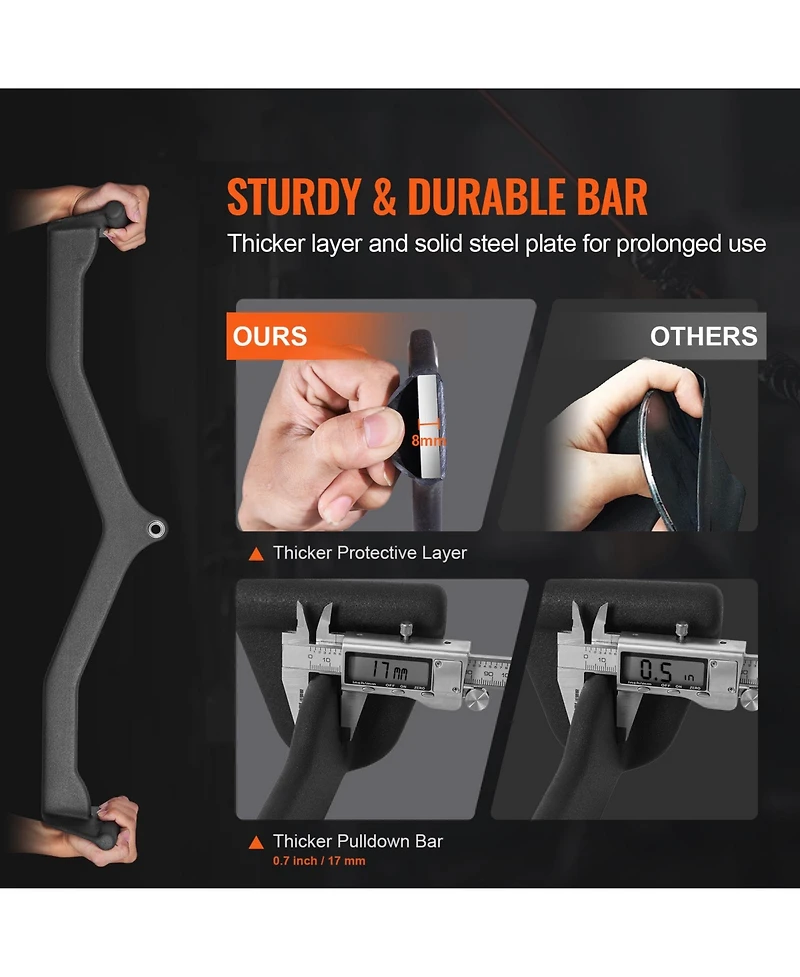 Hongge Solid Steel Lat Pulldown V-Bar Cable Machine Attachment