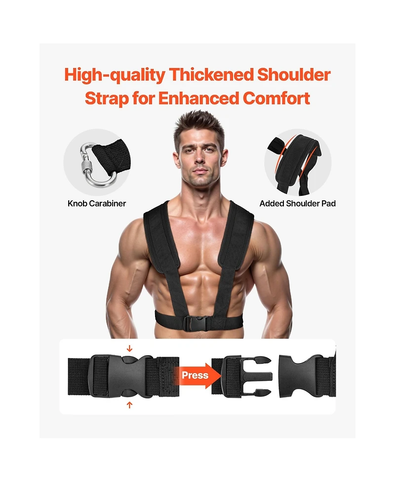 Hongge Push Pull Weight Training Sled with Adjustable Support Rods