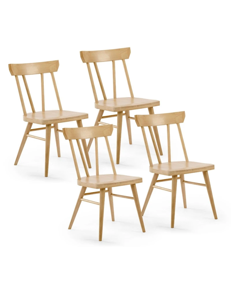 Plank+Beam Solid Wood Windsor Dining Chair Set of 4