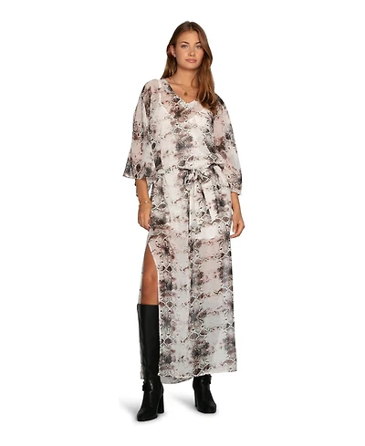 Belle & Bloom Women's Heart on Fire Snake Print Kaftan