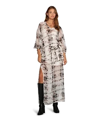 Belle & Bloom Women's Heart on Fire Snake Print Kaftan