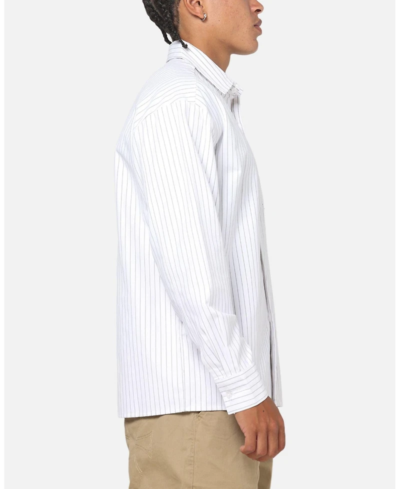 Saint Morta Men's Valhala Pinstripe Long Sleeve Button Up Shirt