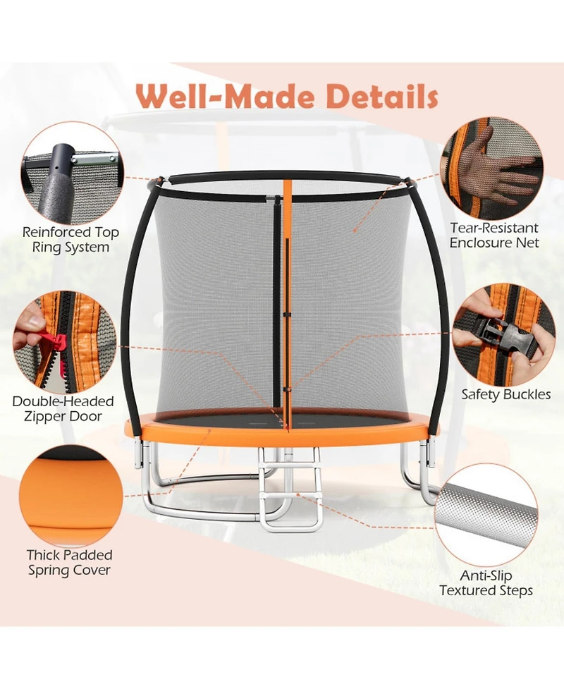 Sugift 8feet Heavy-Duty Recreational Outdoor Trampoline
