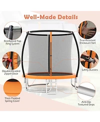 Sugift 8feet Heavy-Duty Recreational Outdoor Trampoline