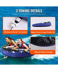 Hongge 51.8 in Round Inflatable Water Sport Towable Tube for 2 Riders