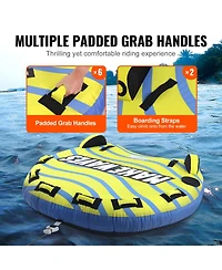 Hongge 62.2 in Inflatable 3-Rider Towable Tube with Bumper Fins