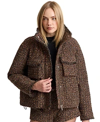 Avec Les Filles Women's Mock Neck Raglan Puffer Jacket