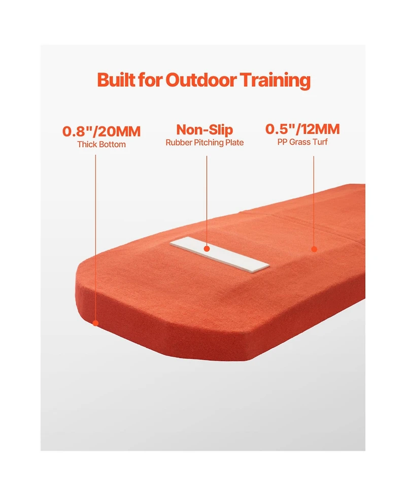Hongge 127 in Portable Baseball Pitching Mound with Rubber Plate