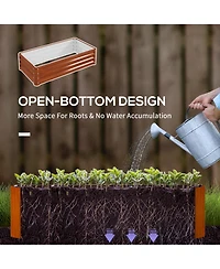 Outsunny Raised Garden Bed Vegetable Planter Flower Gardening Box Patio