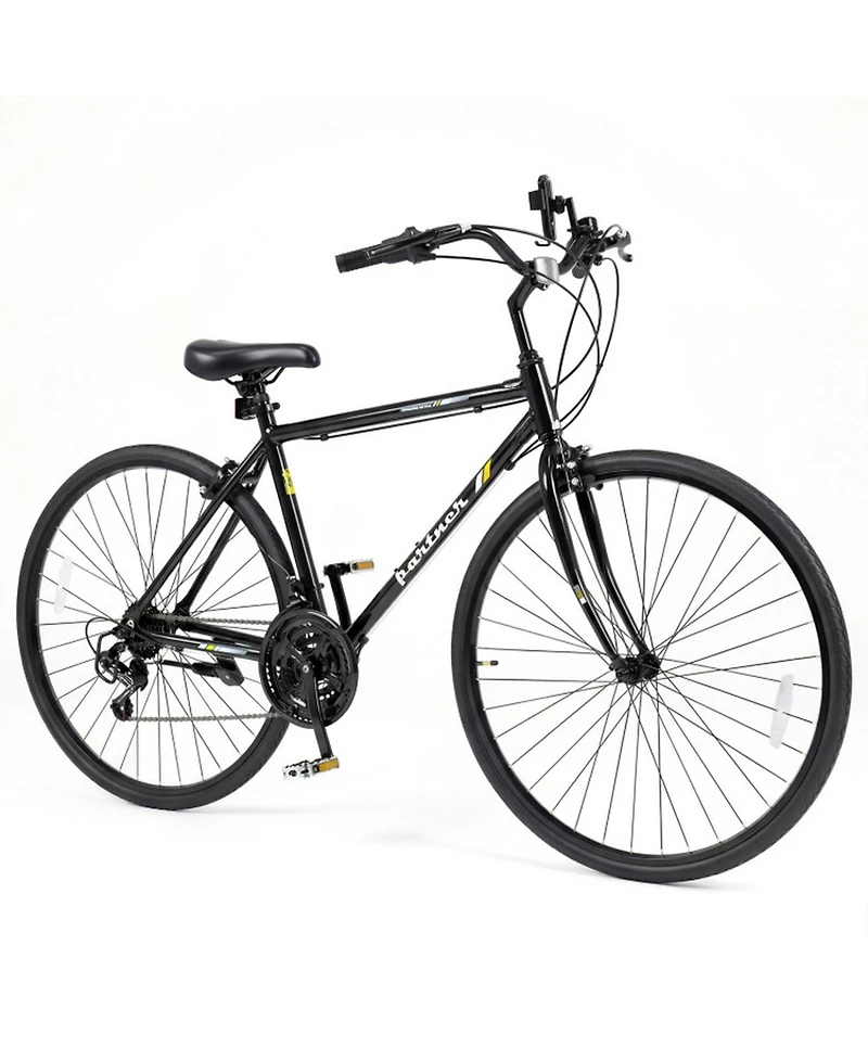 Sugift 700C Adult Hybrid Bike with 18-Speed Drivetrain and Phone Holder