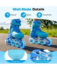 Sugift 4-Size Adjustable Light-Up Inline Skates for Toddlers Ages 5-7