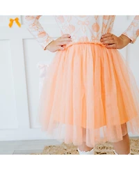 Sweet Wink Toddler Girls Pumpkin Bow Trellis Long Sleeve Tutu Dress