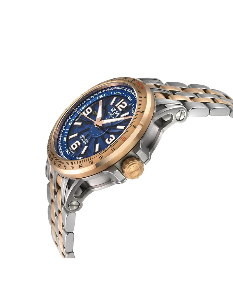 Gevril Men's Swiss Made Wind master Swiss Automatic Two tone Stainless Steel Bracelet Watch
