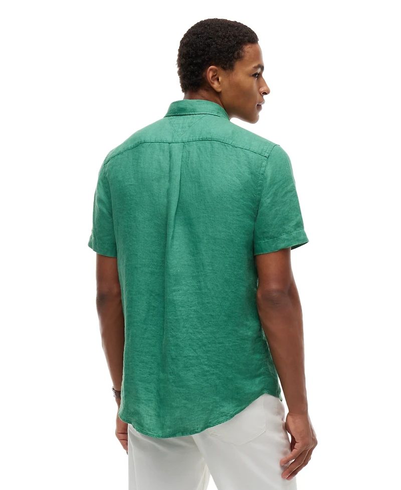 Tommy Hilfiger Men's Regular-Fit Linen Short-Sleeve Shirt