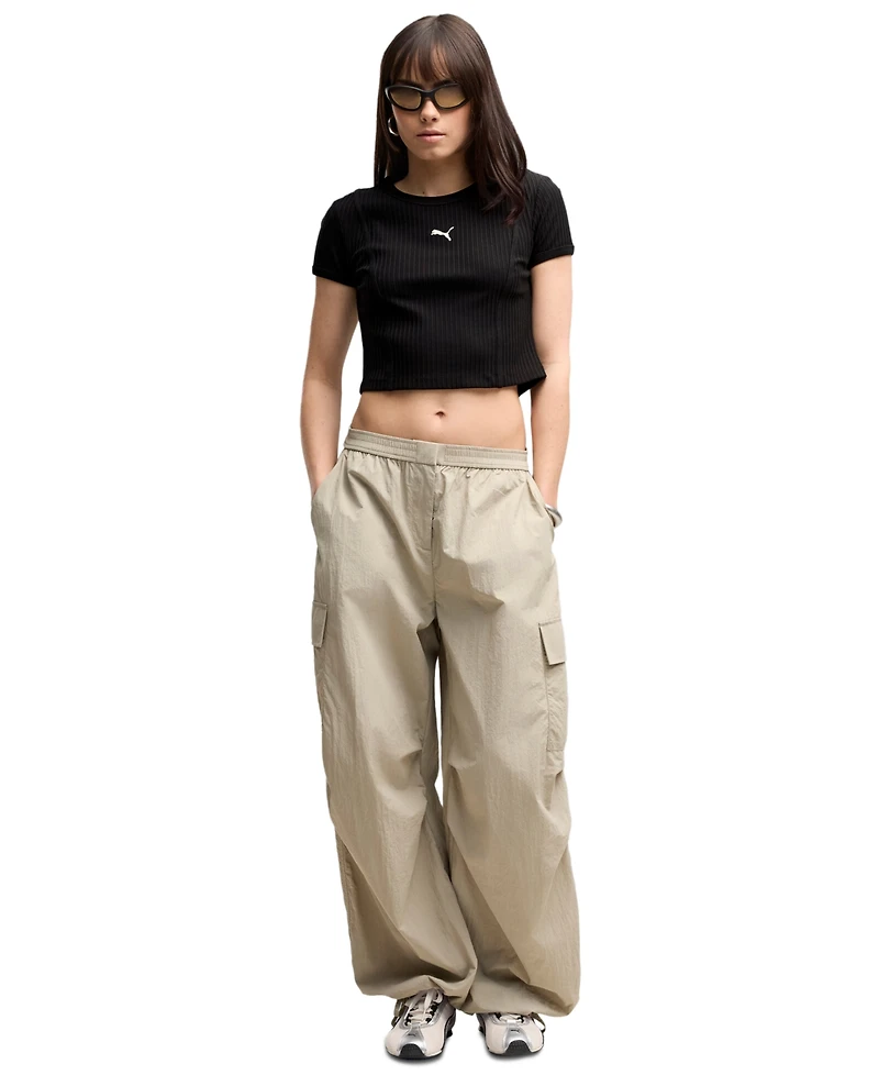 Puma Women's Ribbed Cropped Crewneck T-Shirt
