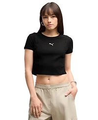 Puma Women's Ribbed Cropped Crewneck T-Shirt