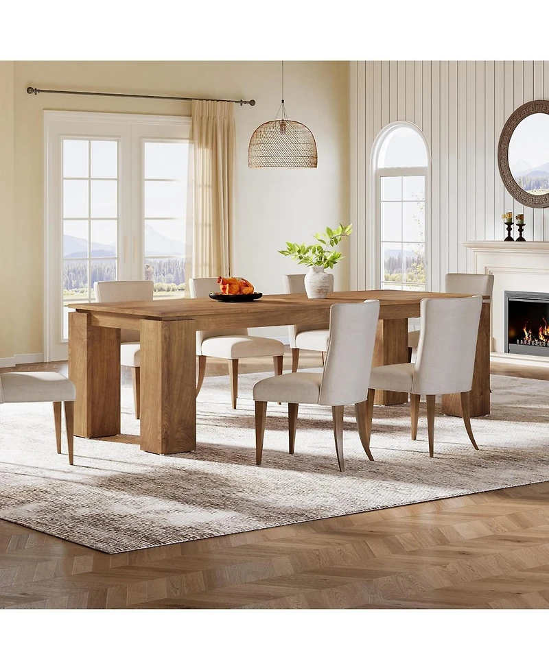 Tribesigns 86" Large Dining Table for 8-10, Extra Long Wooden Banquet