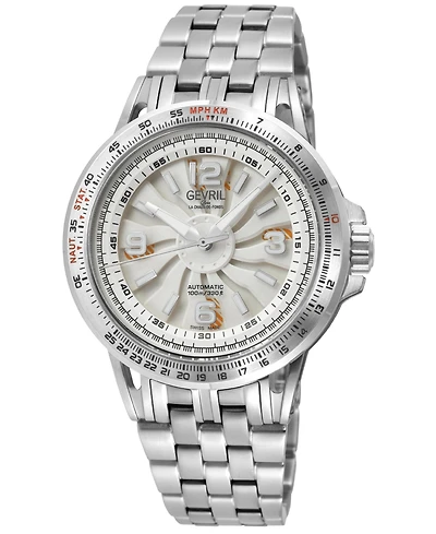 Gevril Men's Swiss Made Wind master Swiss Automatic Silver Stainless Steel Bracelet Watch