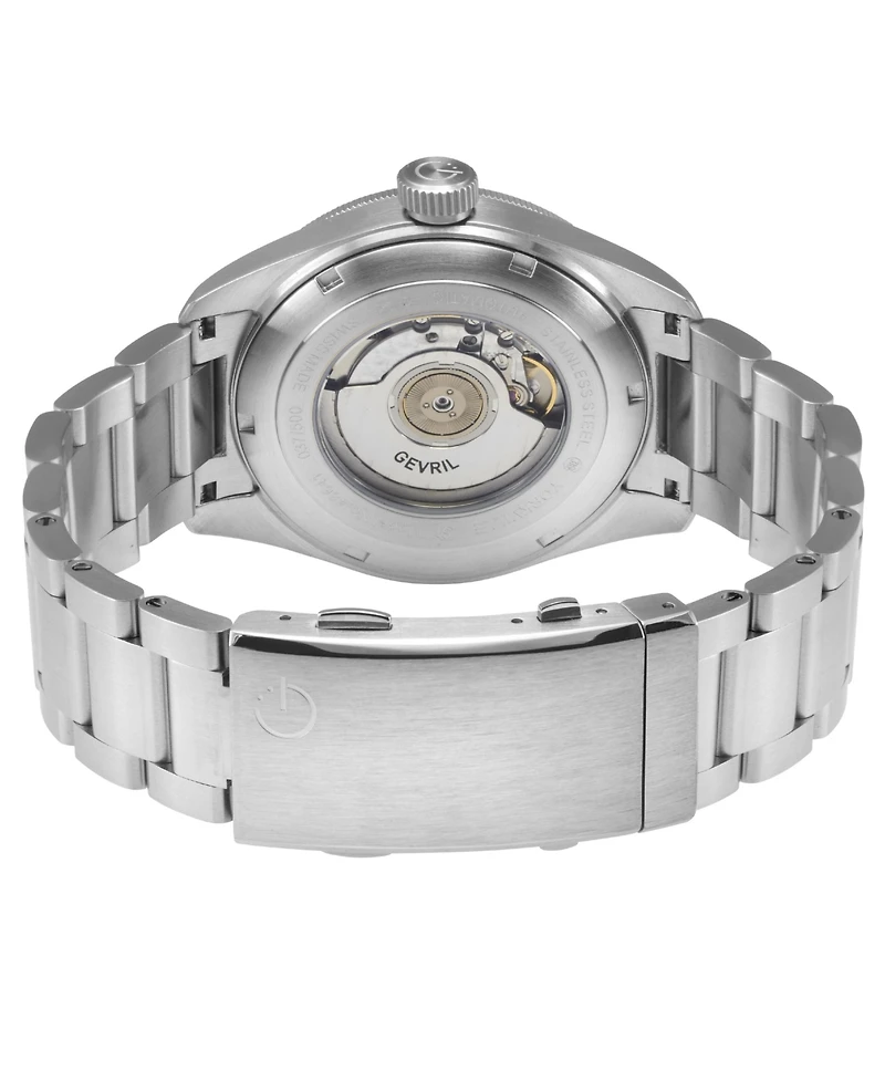 Gevril Men's Swiss Made Yorkville Swiss Automatic Silver Stainless Steel Bracelet Watch