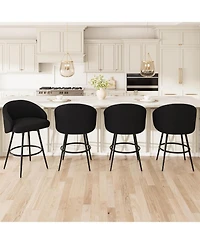Gaomon 360degree(s) Swivel Bar Stools Set of 4 with Backs - Upholstered Polyester Knit, Counter Height Dining Chairs