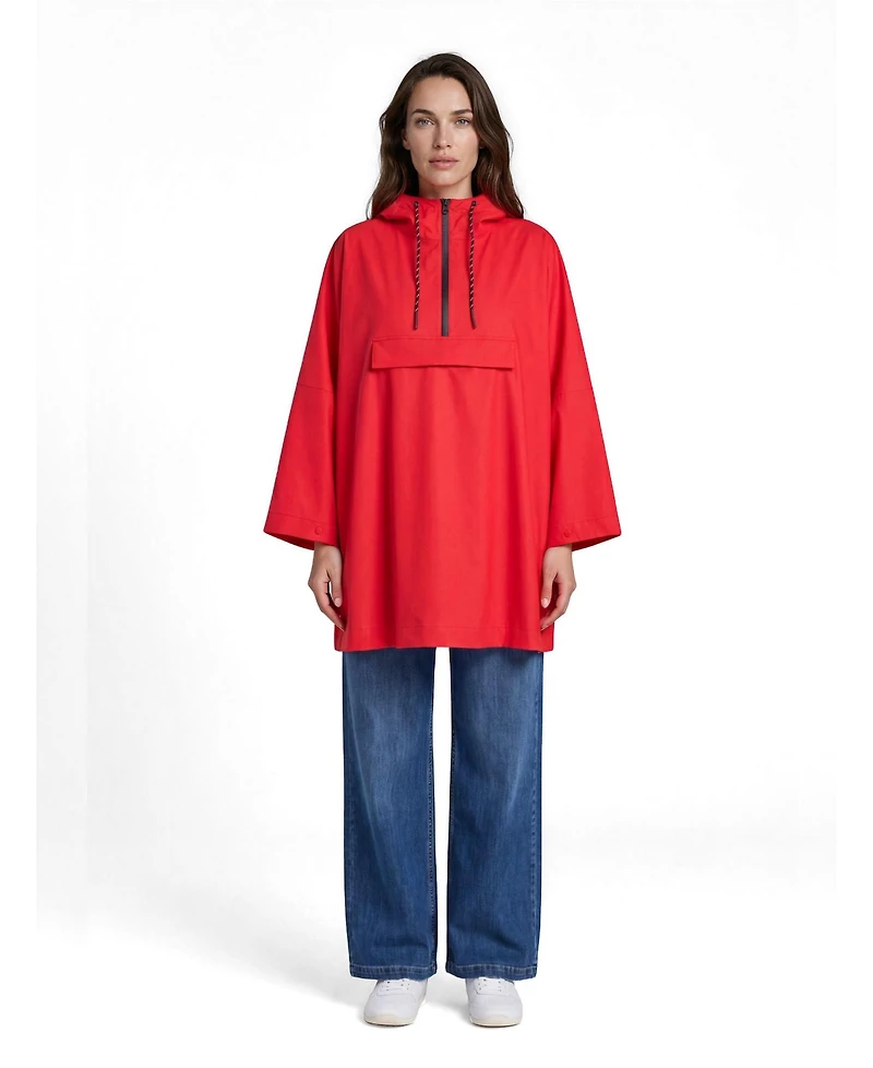 Masai Copenhagen Women's Zip-Front Hooded Water-Resistant Poncho