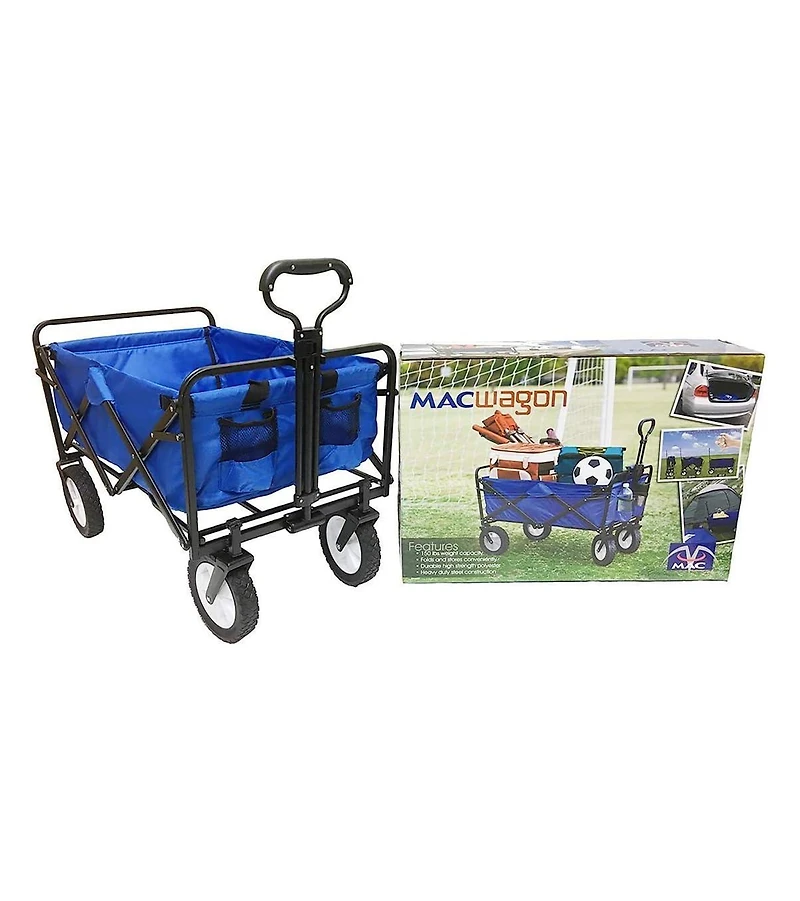 Mountaintop Heavy Duty Steel Frame Collapsible Folding 150 Pound Capacity Outdoor Camping Garden Utility Wagon Yard Cart