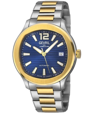 Gevril Men's Swiss Made Stuyvesant Swiss Automatic Two tone Stainless Steel Bracelet Watch