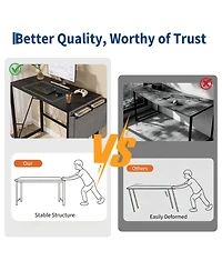homfan 31.5 Folding Computer Desk with Storage Bag and Hook, Space-Saving Gaming Table