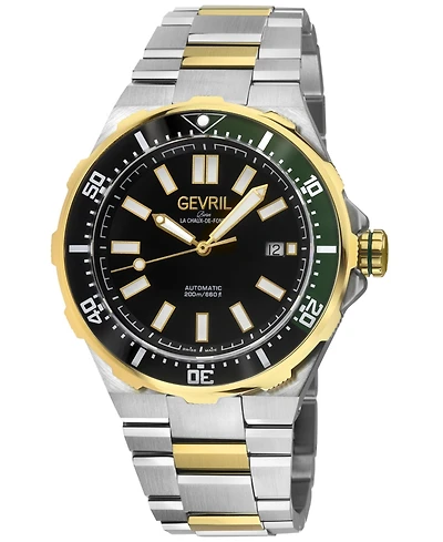 Gevril Men's Swiss Made Ticonic Swiss Automatic Two tone Stainless Steel Bracelet Watch