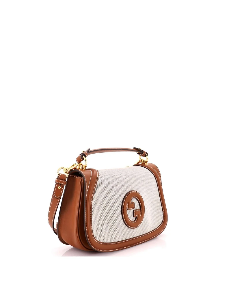 Pre-Owned Gucci Medium Blondie Nm Top Handle Bag Canvas with Leather