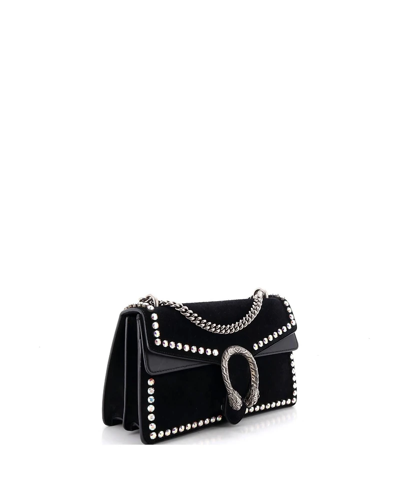 Pre-Owned Gucci Small Dionysus Bag Crystal Embellished Suede