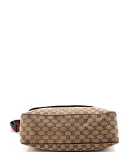 Pre-Owned Gucci Medium Web Strap Flap Messenger Gg Canvas