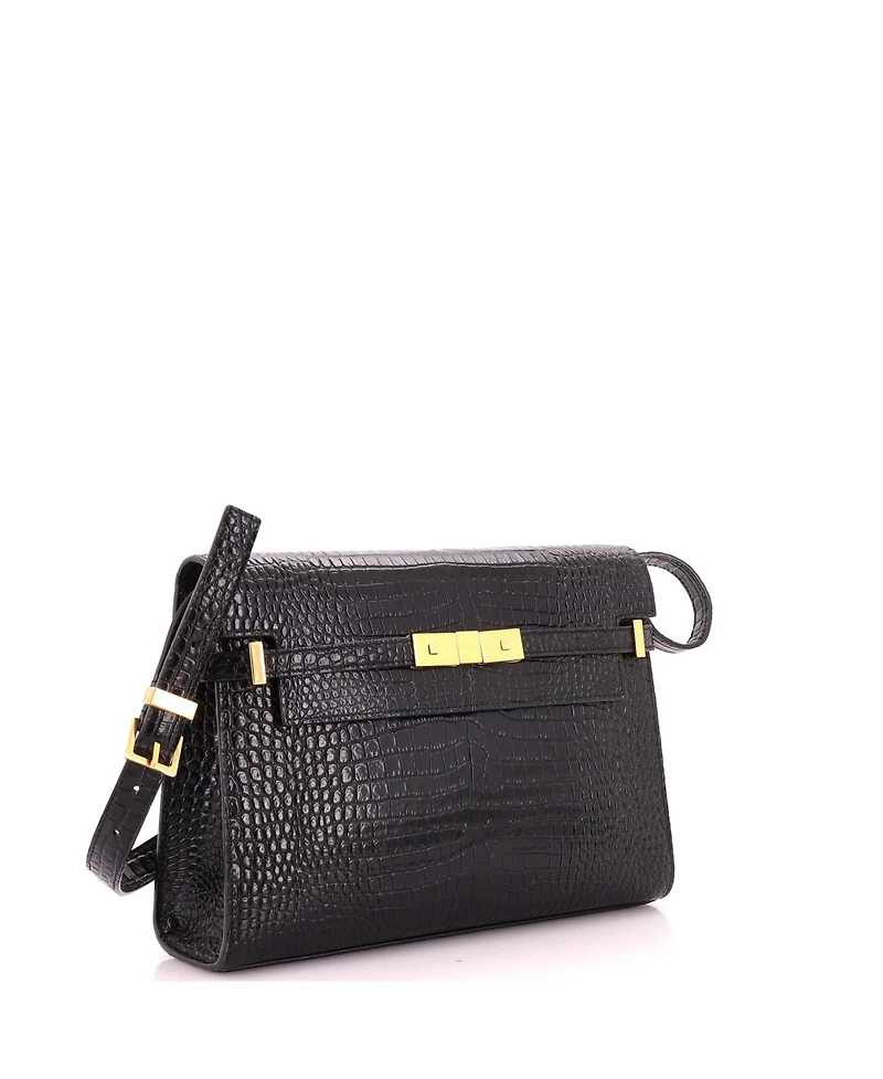 Pre-Owned Saint Laurent Medium Manhattan Shoulder Bag Embossed Leather