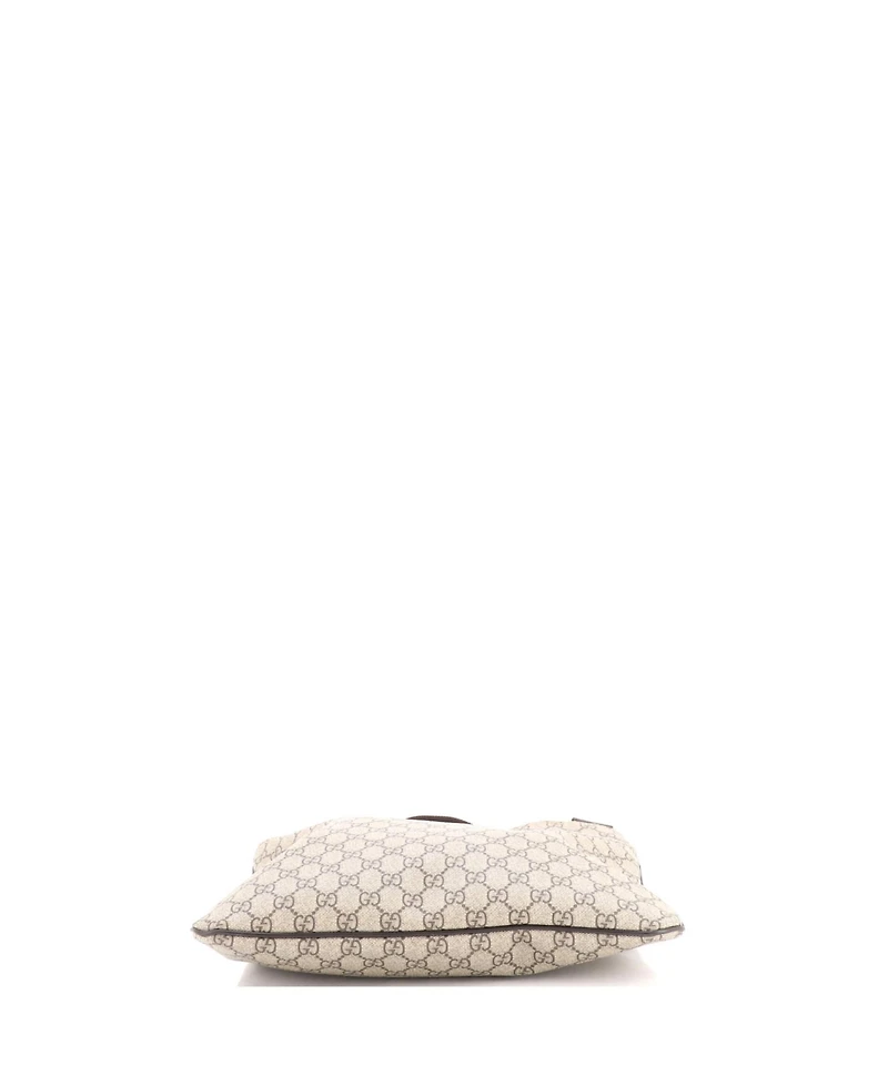 Pre-Owned Gucci Large Zip Top Messenger Bag Gg Coated Canvas
