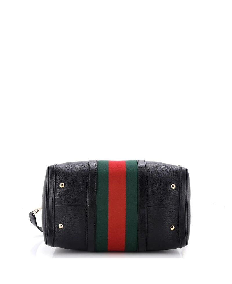 Pre-Owned Gucci Medium Vintage Web Boston Bag Leather