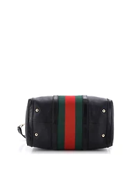 Pre-Owned Gucci Medium Vintage Web Boston Bag Leather