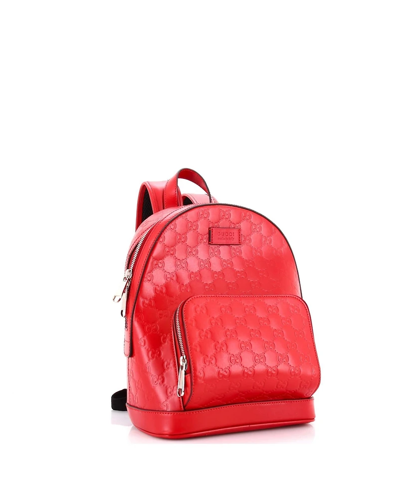 Pre-Owned Gucci Small Signature Pocket Backpack Guccissima Leather