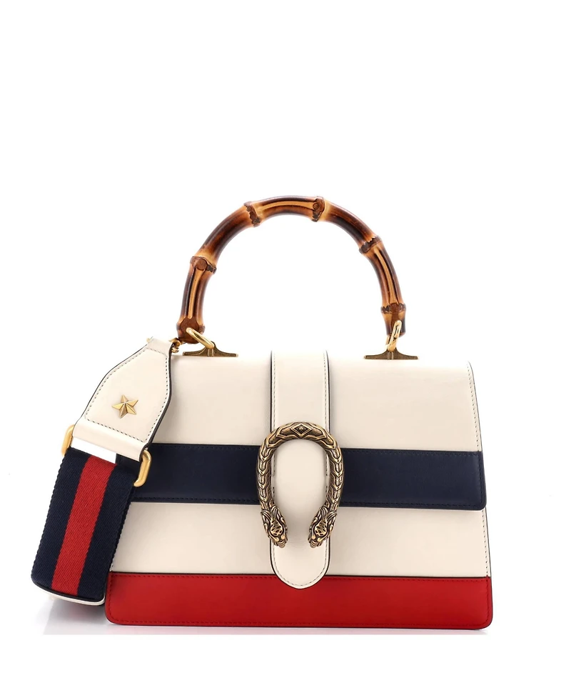 Pre-Owned Gucci Medium Dionysus Bamboo Top Handle Bag Colorblock Leather