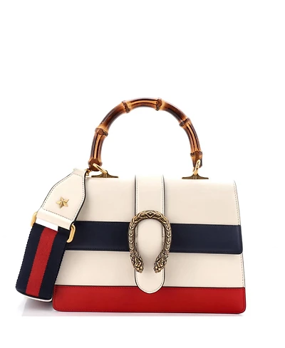 Pre-Owned Gucci Medium Dionysus Bamboo Top Handle Bag Colorblock Leather