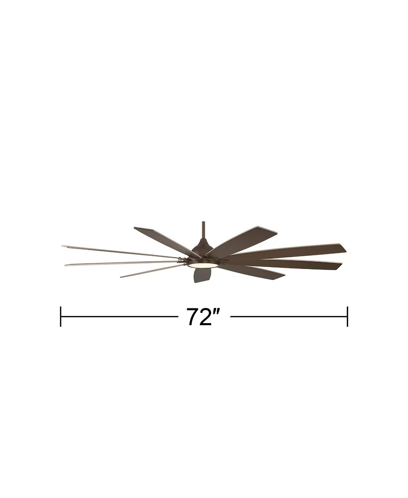 72" Tahoe Breeze Industrial Indoor Outdoor Ceiling Fan with Led Light Remote Control Oil Rubbed Bronze Weathered Gray Oak Wood Damp Rated for Patio Ex