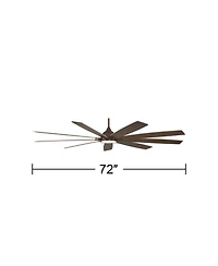 72" Tahoe Breeze Industrial Indoor Outdoor Ceiling Fan with Led Light Remote Control Oil Rubbed Bronze Weathered Gray Oak Wood Damp Rated for Patio Ex
